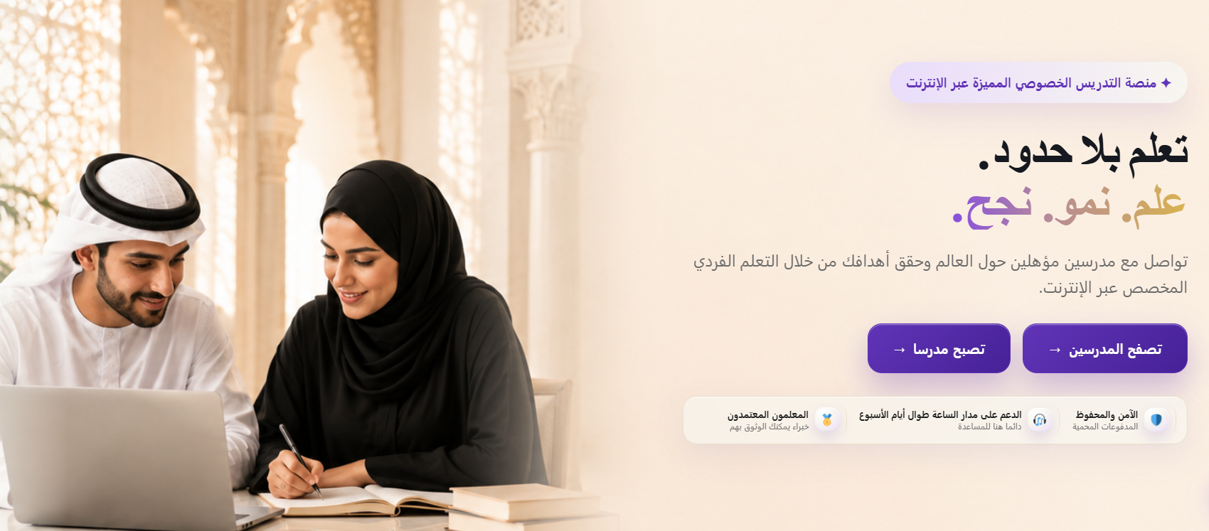 MyOnlineTutor UAE homepage preview