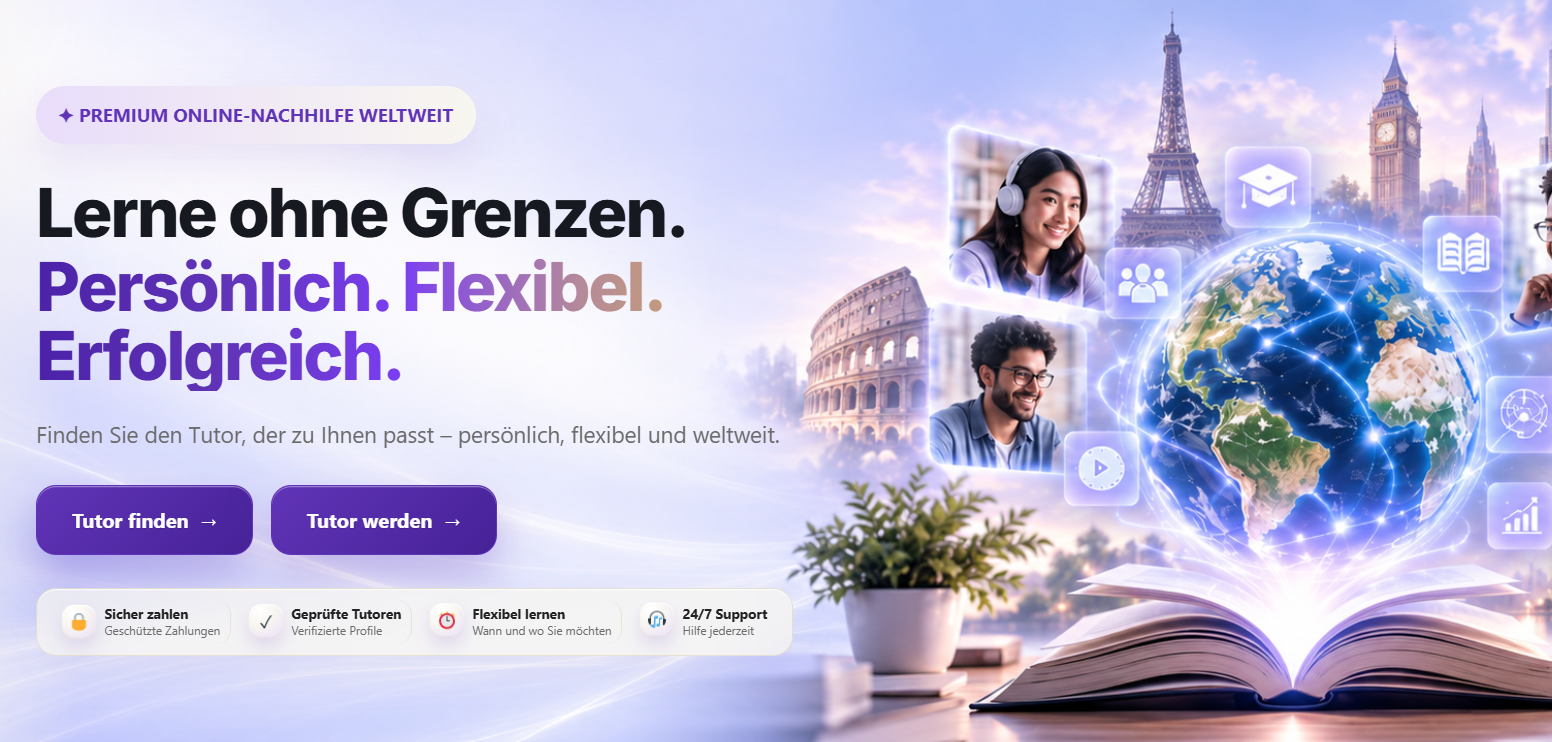 MyOnlineTutor Germany homepage preview